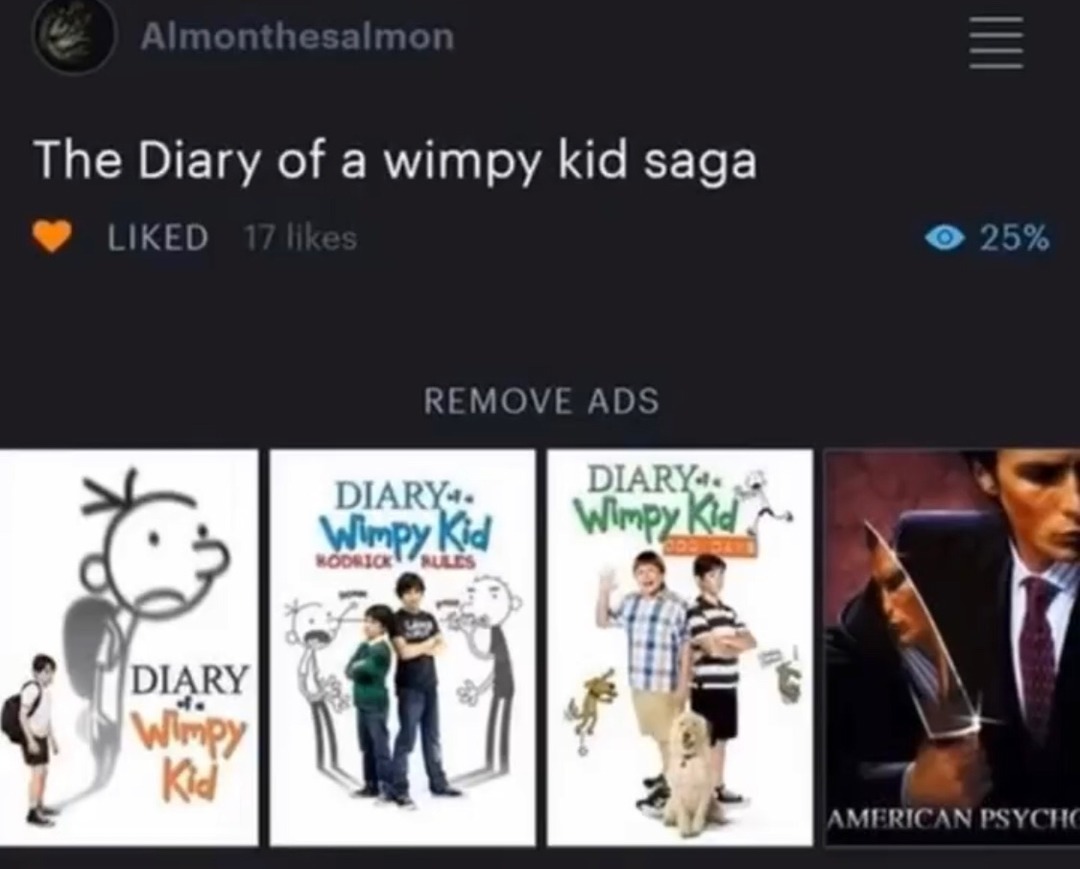 the diary of a wimpy kid saga - meme