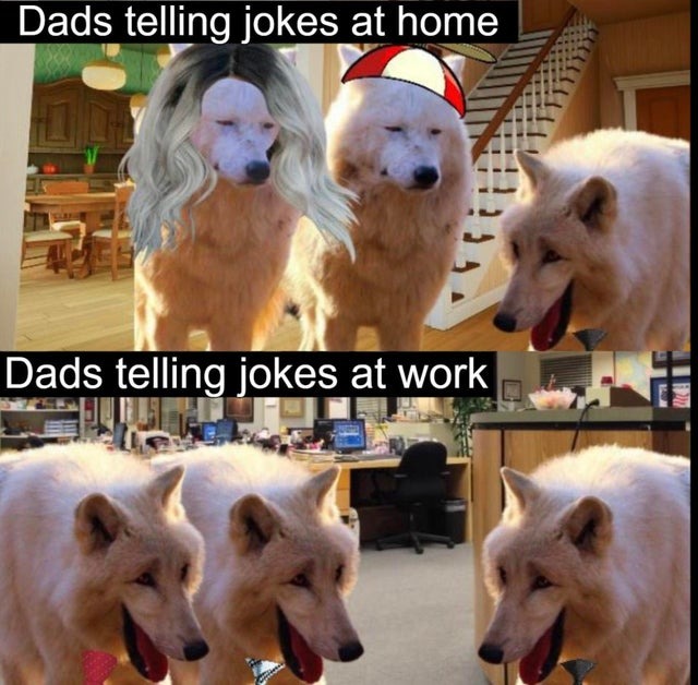 dad laughing wolves meme