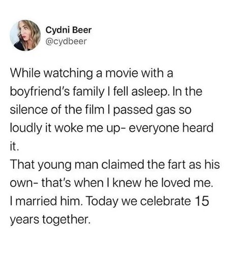 He claimed the fart... and my heart - meme