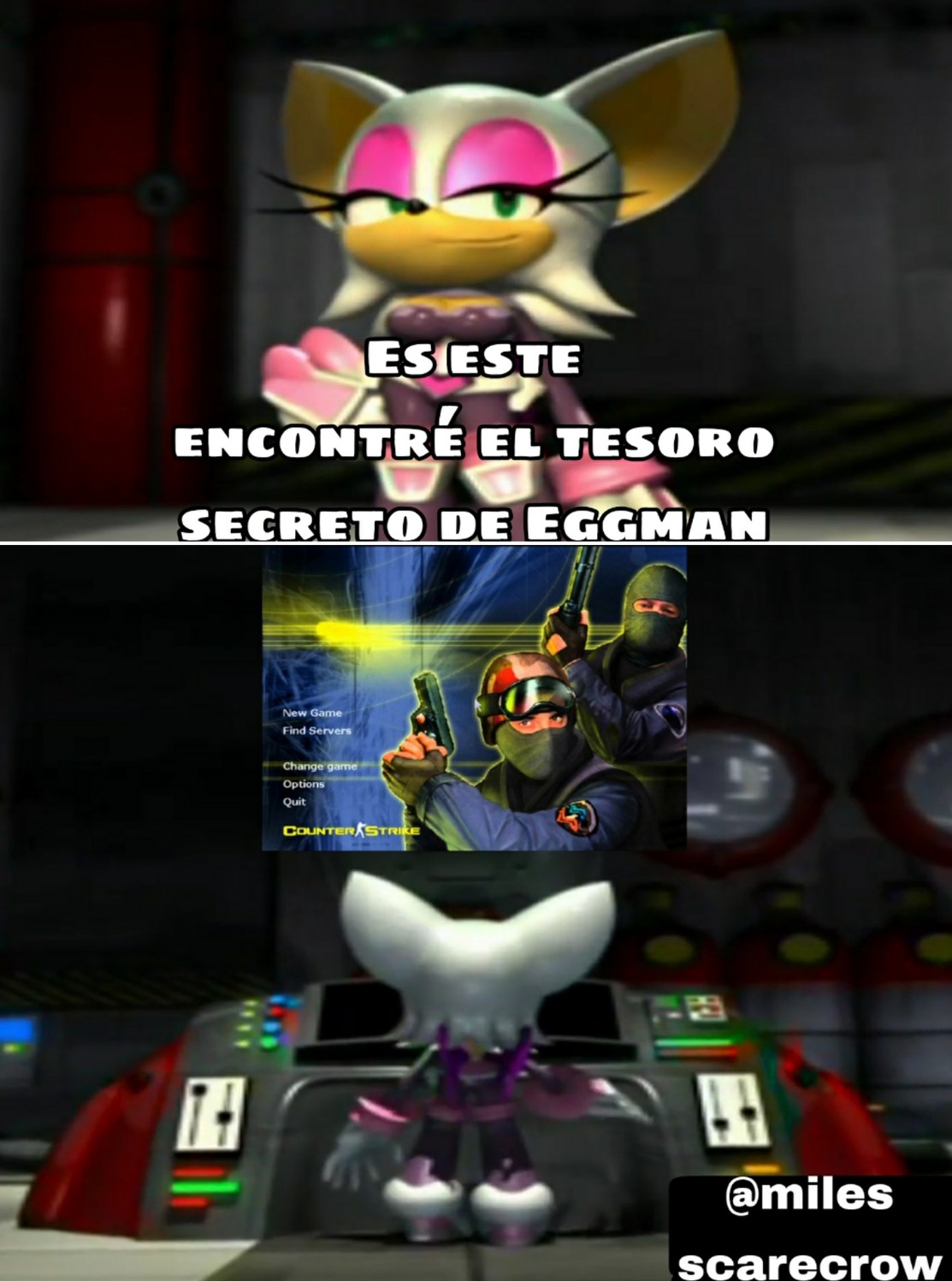 Pero que juegazo el Cs 1.6 No Steam y el Sonic Héroes. Pd: El tesoro de Eggman siempre fue el Cs 1.6 y no Shadow - meme