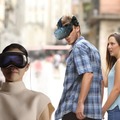 Distracted boyfriend looking at the Apple vision pro