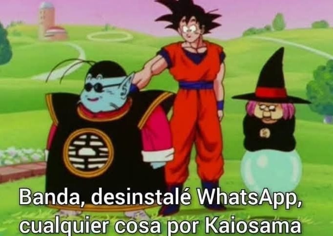 no más whatsapp, aguante kaiosama - meme