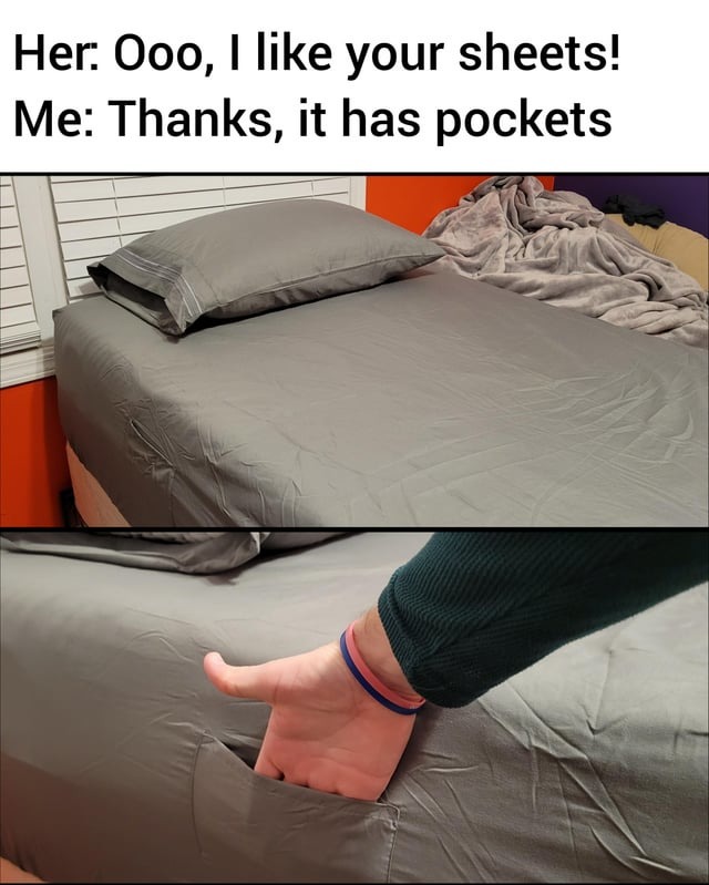 Sheets with pockets - meme