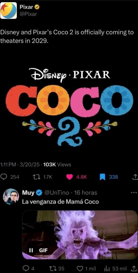 Se confirmó oficialmente Coco 2. Y... Ahora sí que van a aumentar los simps de la Mamá Coco :ohgodwhy: - meme