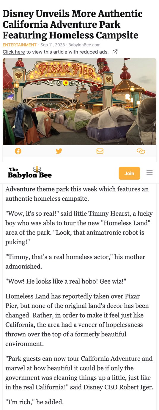 Disney Unveils More Authentic California Adventure Park Featuring Homeless Campsite - meme
