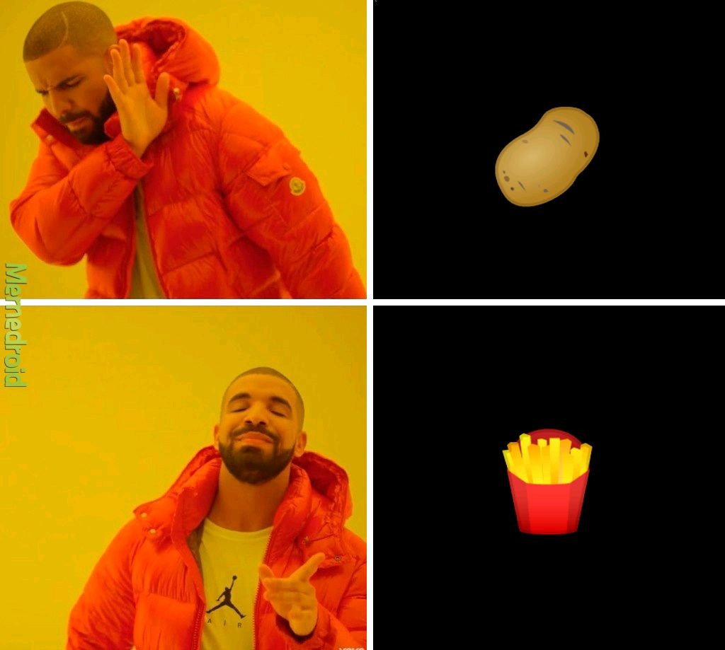Potato vs fries - meme