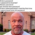 Enters password