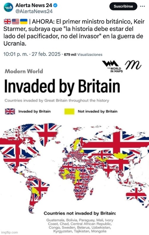 Los británicos invadieron todo el mundo - meme
