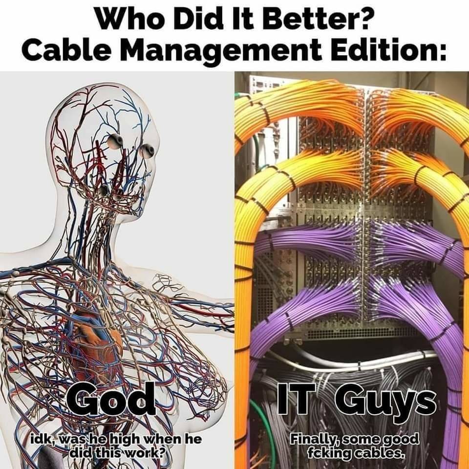 Do u even cable management, bro - meme