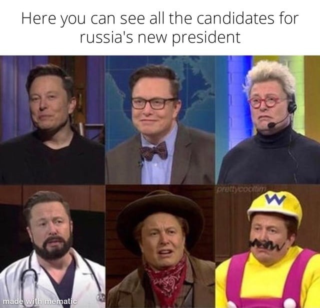 candidates for Russia's new president - meme