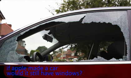 if apple made a car.......would it still have windows? - meme