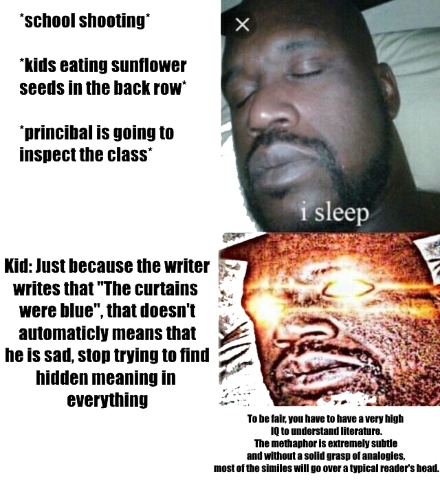 Literature teachers be like - meme