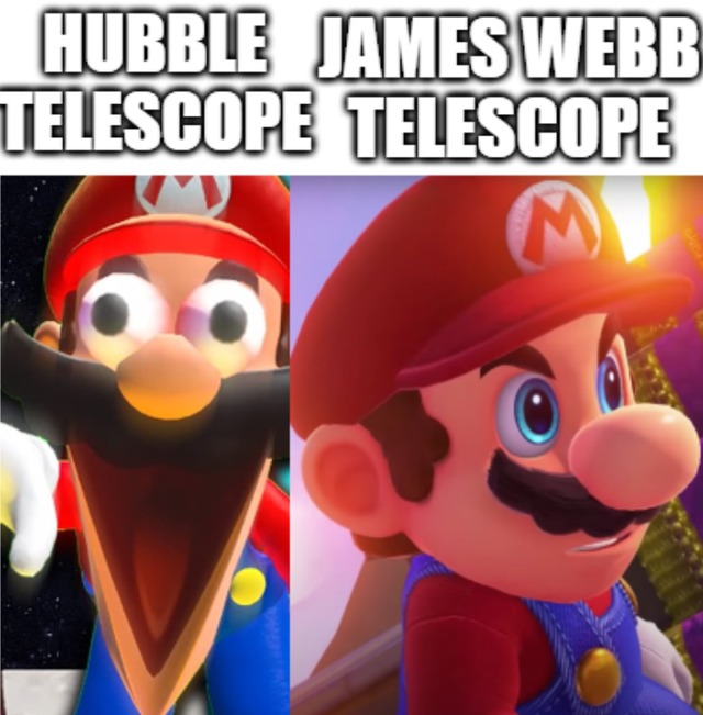 Hubble vs Webb telescope - meme