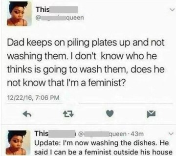 Dad 1, Feminism 0 - meme