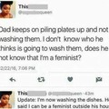 Dad 1, Feminism 0