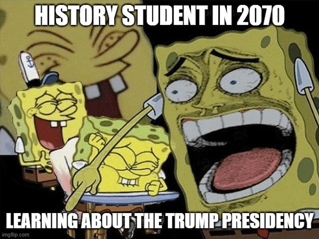 History students in 2070 trying to make sense of Trump Era patch notes - meme
