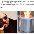 Snoop Dogg giving up smoke turns out to be a marketing stunt for a smokeless stove