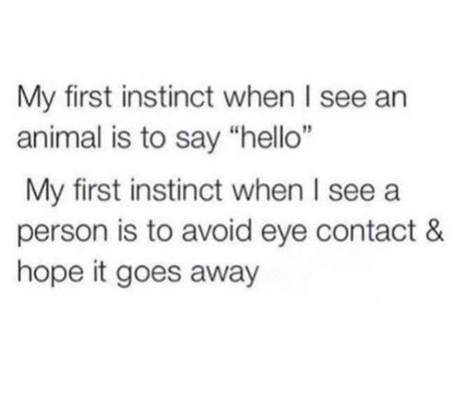 My social battery: full for animals, dead for humans - meme