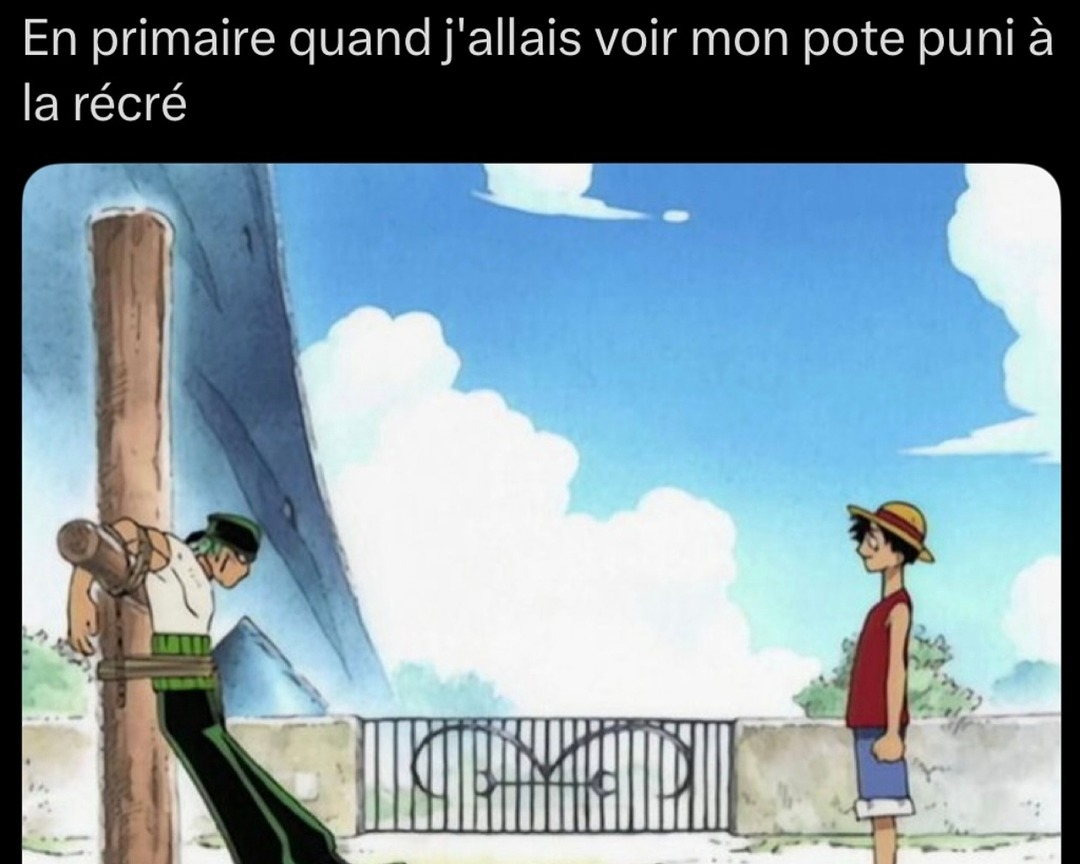Quand t’allais soutenir ton pote puni à la récré comme un soldat - meme