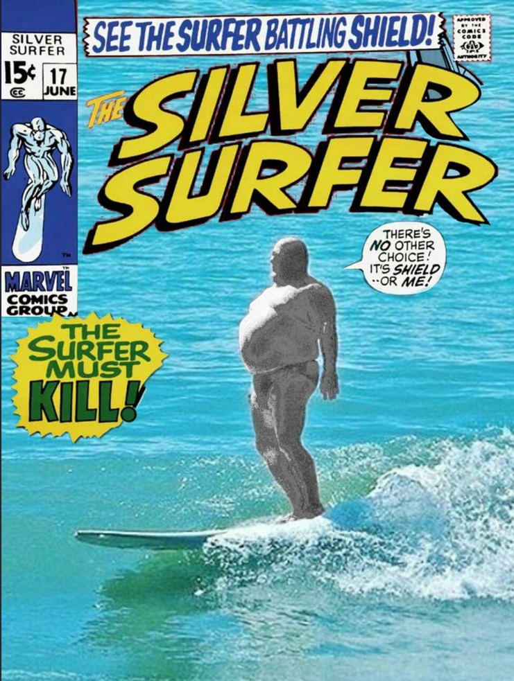 Footage leaked from new silver surfer movie - meme