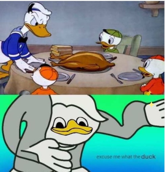 ducks eating a duck - meme