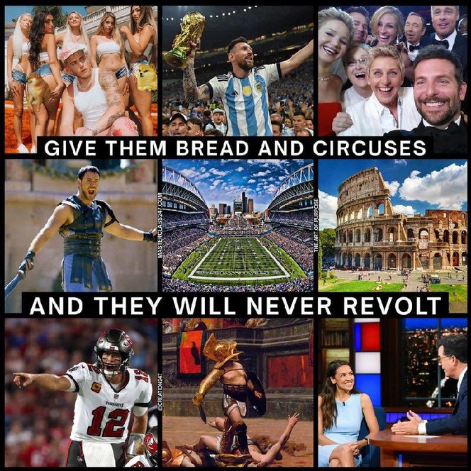 Bread and circuses: classic distraction technique - meme