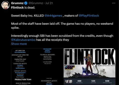 Sweet Baby inc killed A44games - meme