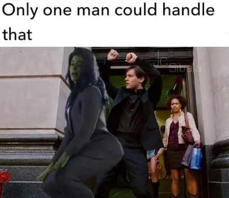 Only Dark Spiderman could dance with she hulk - meme