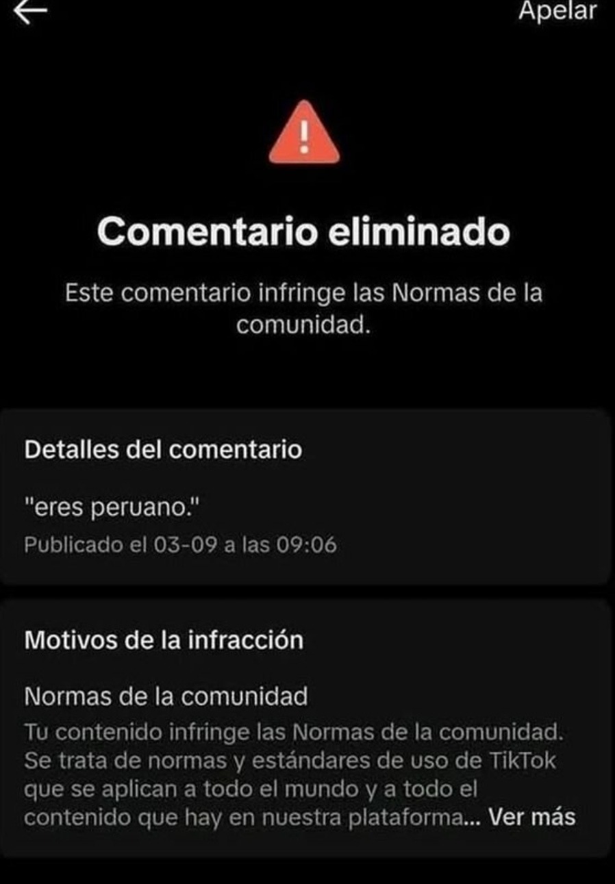 Comentario eliminado por decir peruano. Literalmente multiverso ofendido - meme