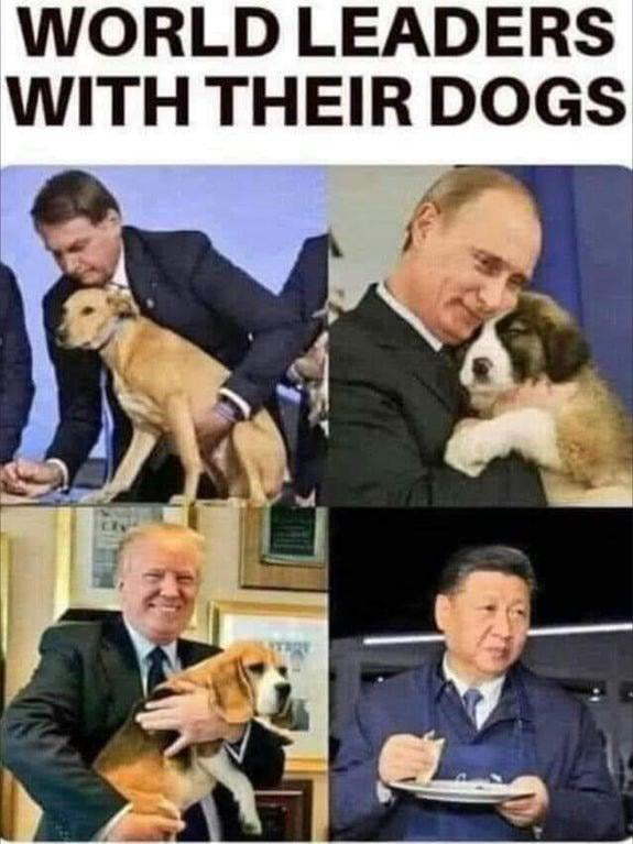 World leaders and their cute doggos - meme