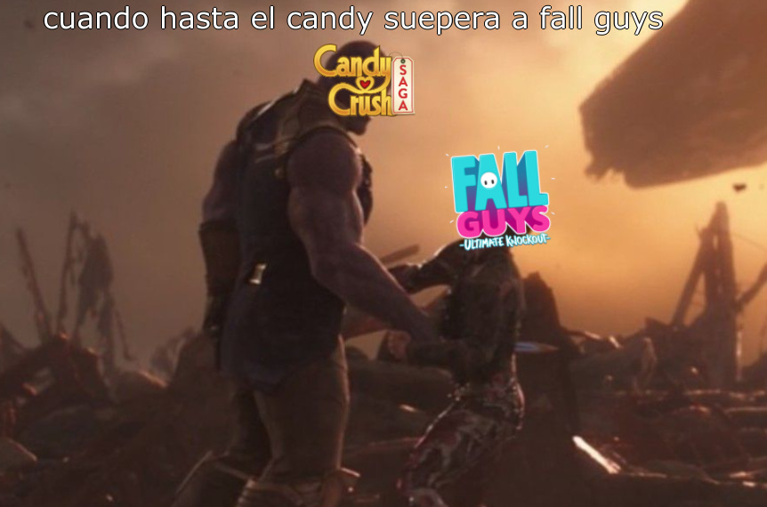 Candy vs Fall guys - meme