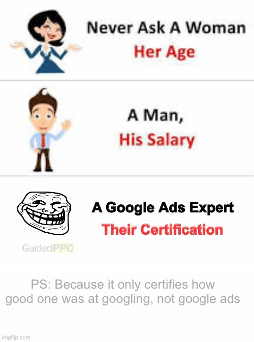 Google Ads Certification - meme