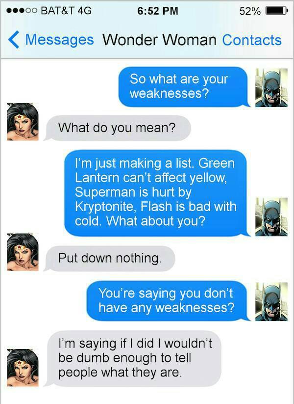 Wonder woman is smarter than we thought - meme