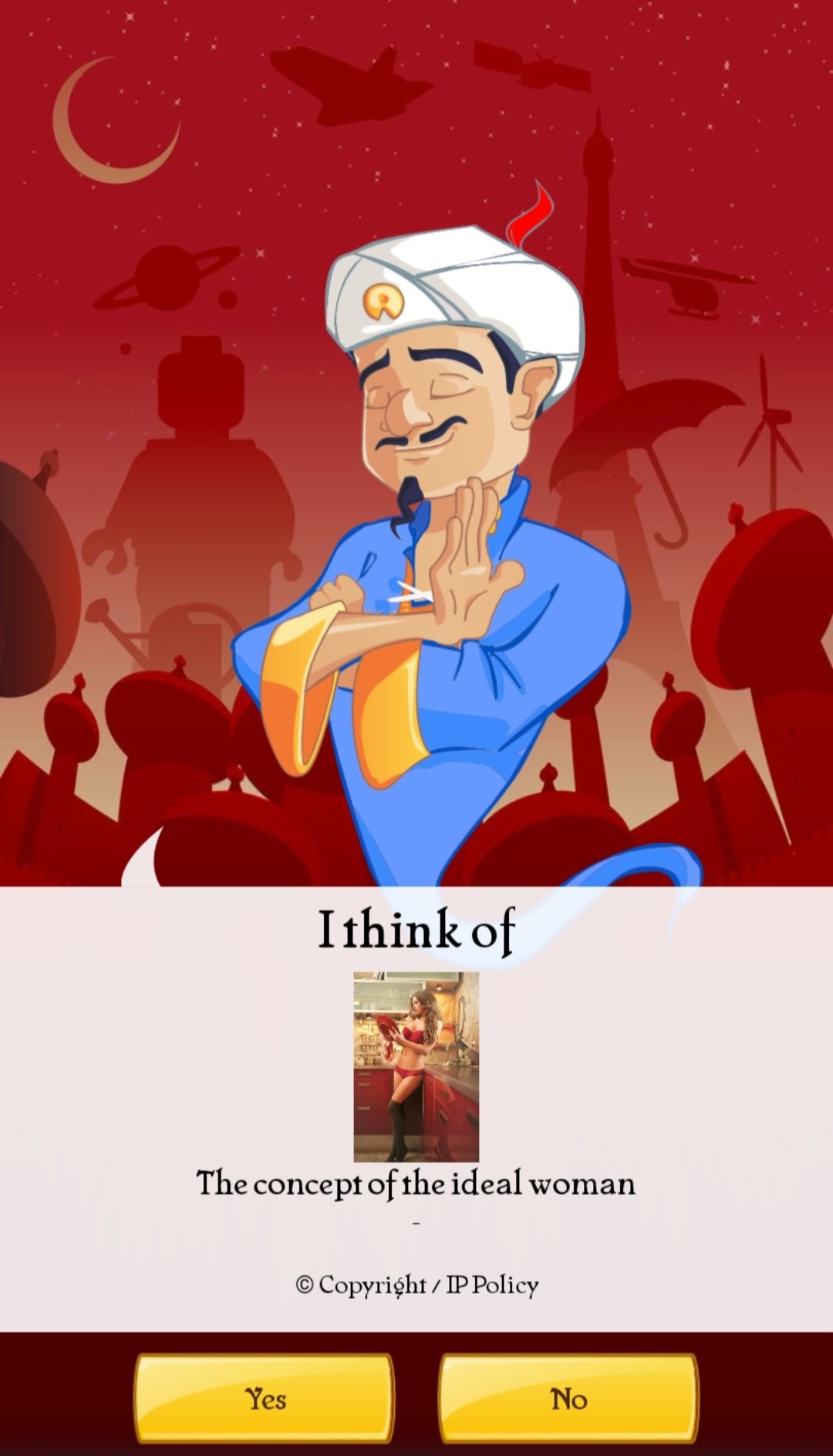 On the category objects in akinator I picked this, it was an accident - meme