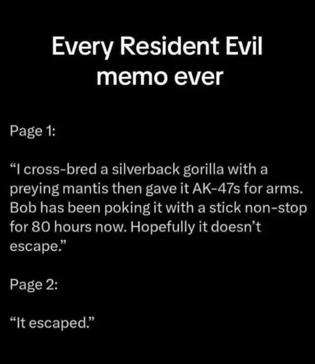 Resident evil memos - meme