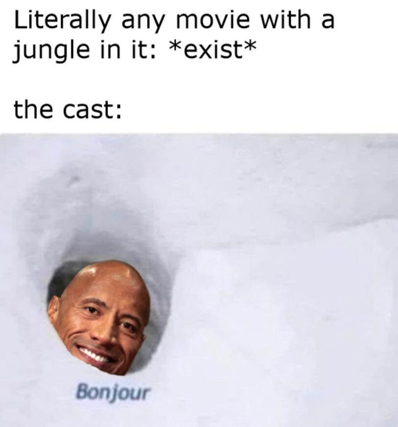 The Rock Bonjour meme