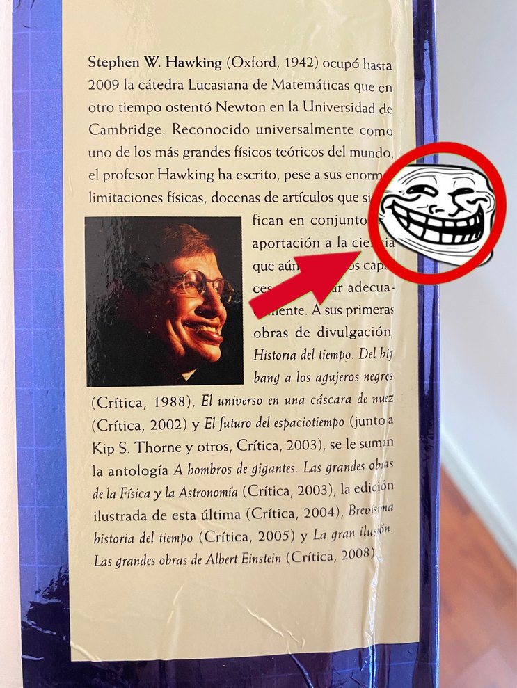 hawking luego de la visita a la isla - meme
