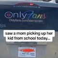 Mom picking up her kid from school