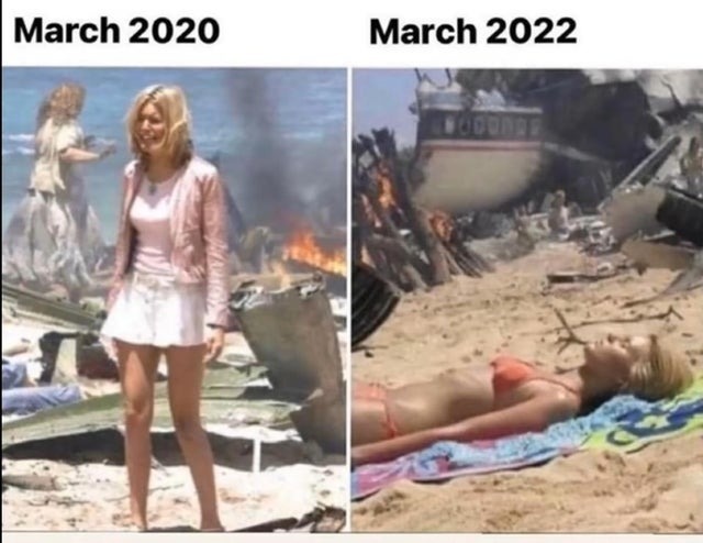 March 2020 vs March 2022 - meme