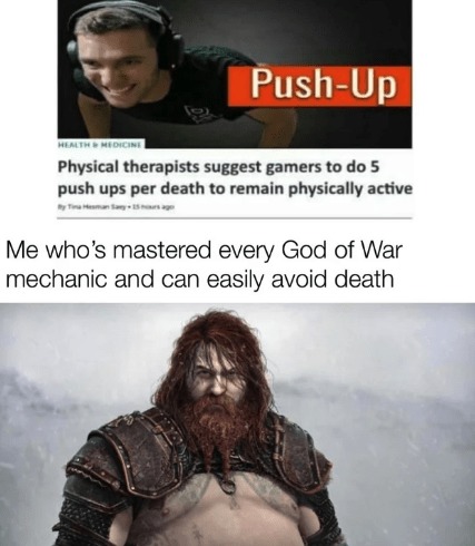 Gamer push ups - meme