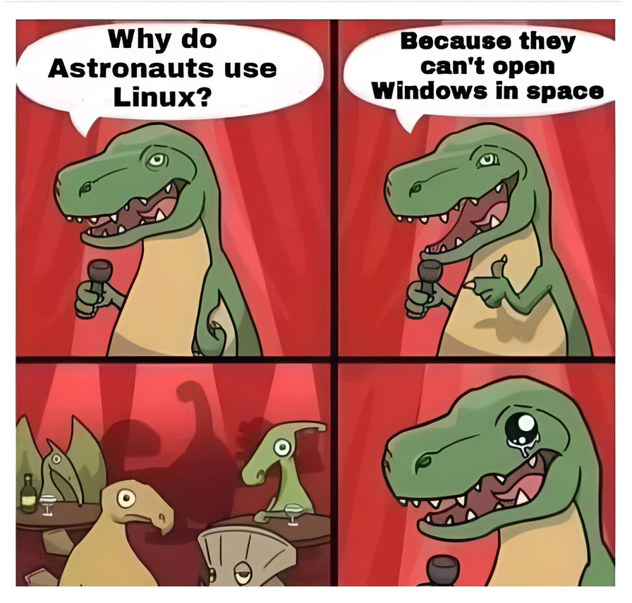 Linux in space - AI upscaled HD repost - meme