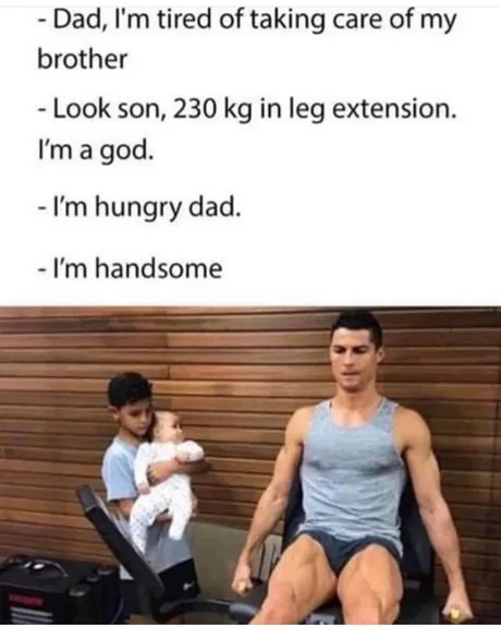 Cristiano Ronaldo as a dad - meme