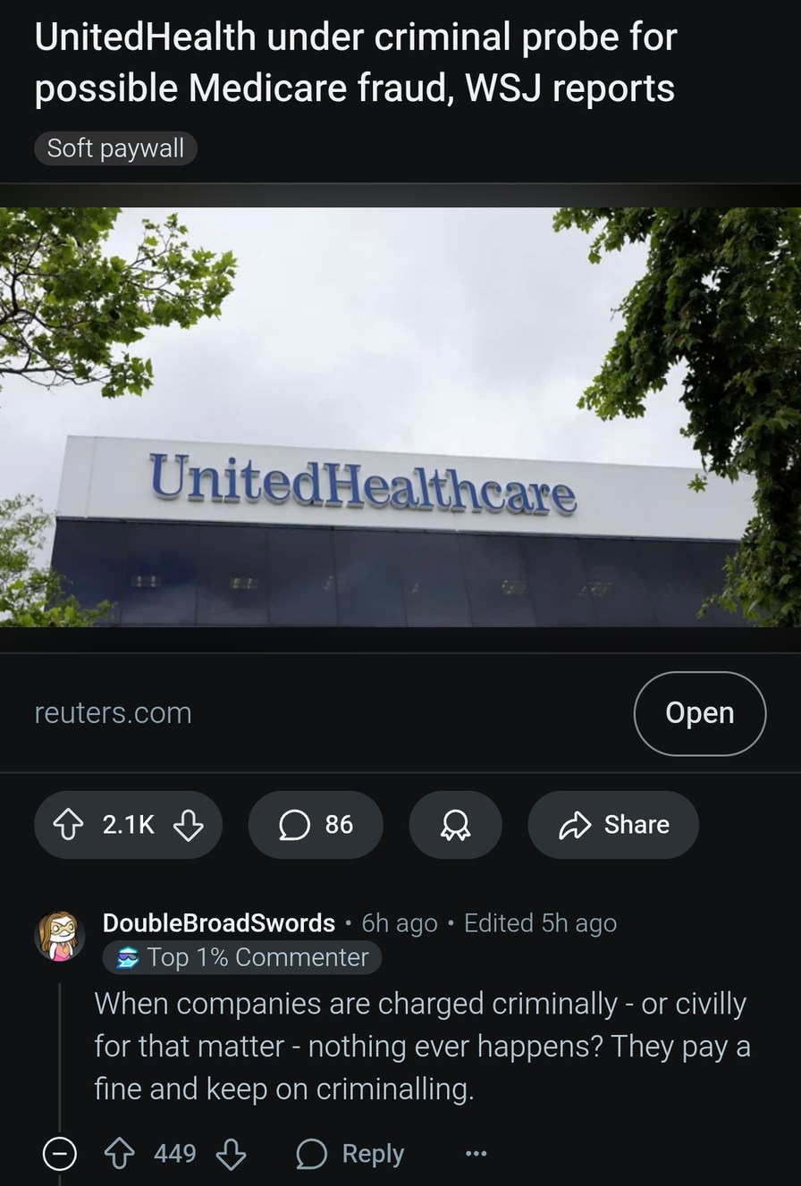 UnitedHealth under criminal probe for Medicare fraud - meme
