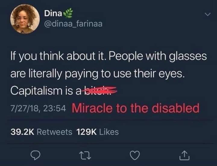 people should be forced to make me glasses for free - meme