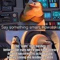 Say something smart, Kowalski