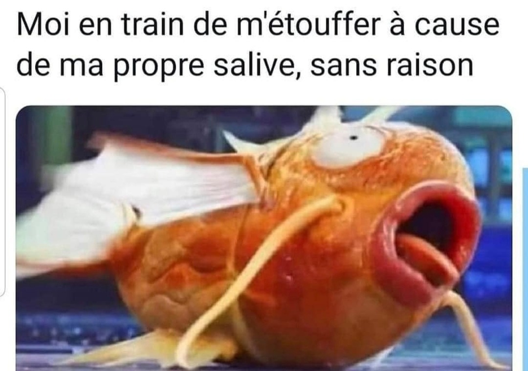moi qui m’étouffe avec ma salive sans raison t’as déjà eu ça ? meme bizarre