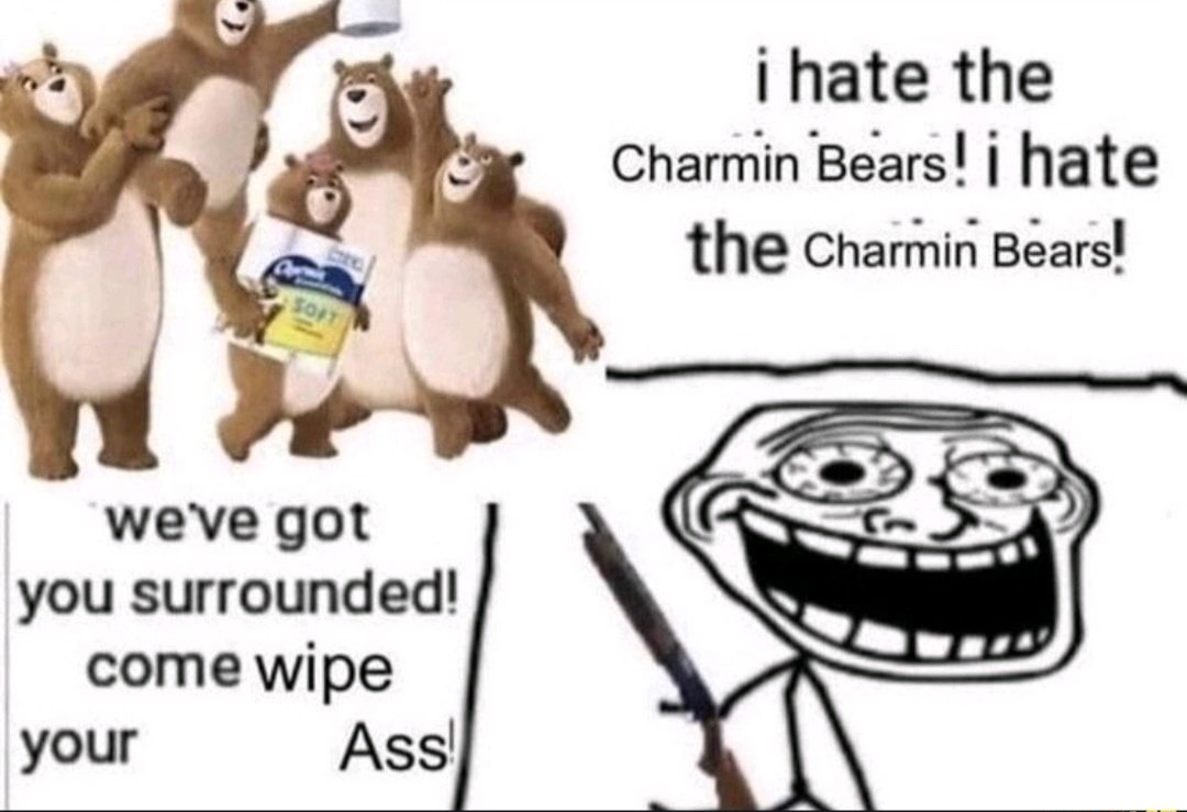 He really dose hate the Charmin Bears - meme