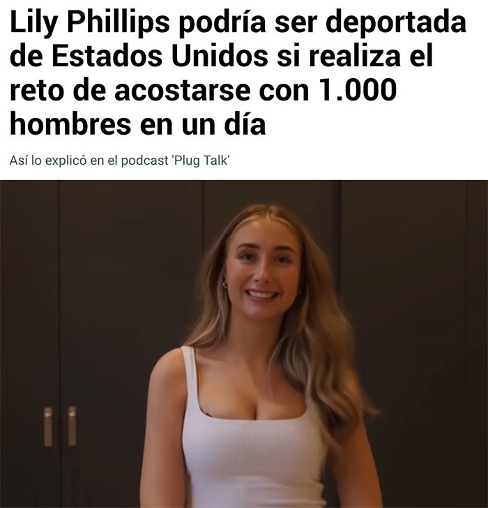 Lily Phillips podría ser deportada de Estados Unidos - meme