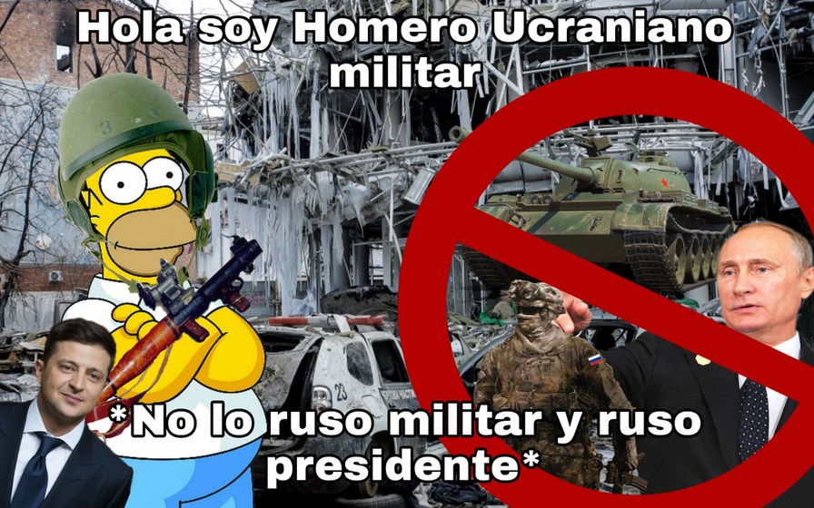 Hola soy Homero Ucraniano militar - meme
