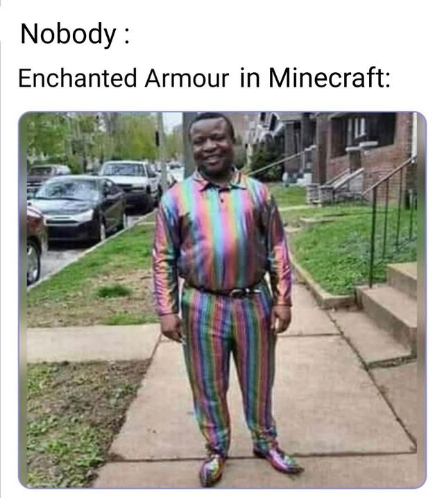 Enchanted Minecraft armour - meme